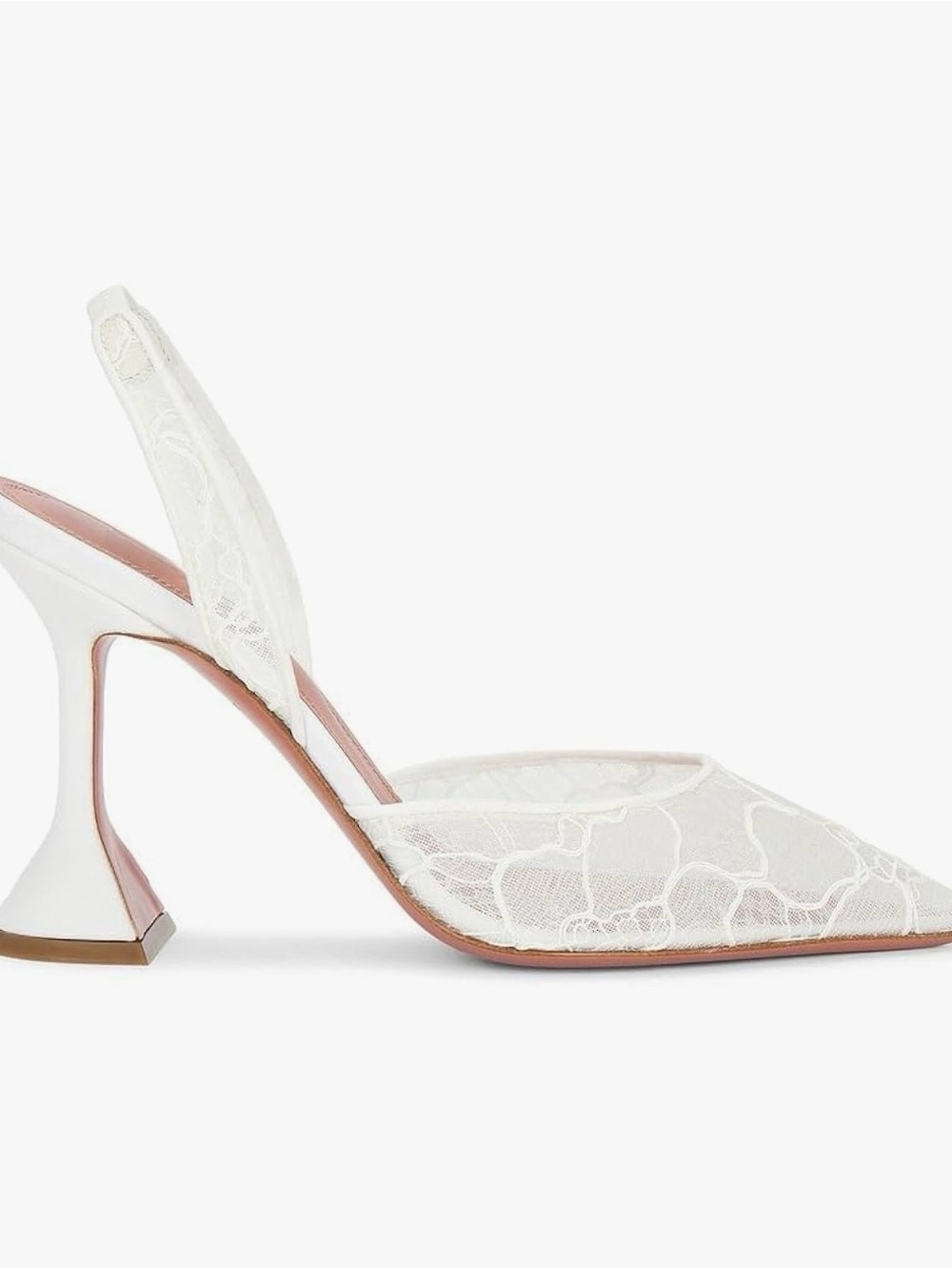 Elegant White Lace Slingback Heels